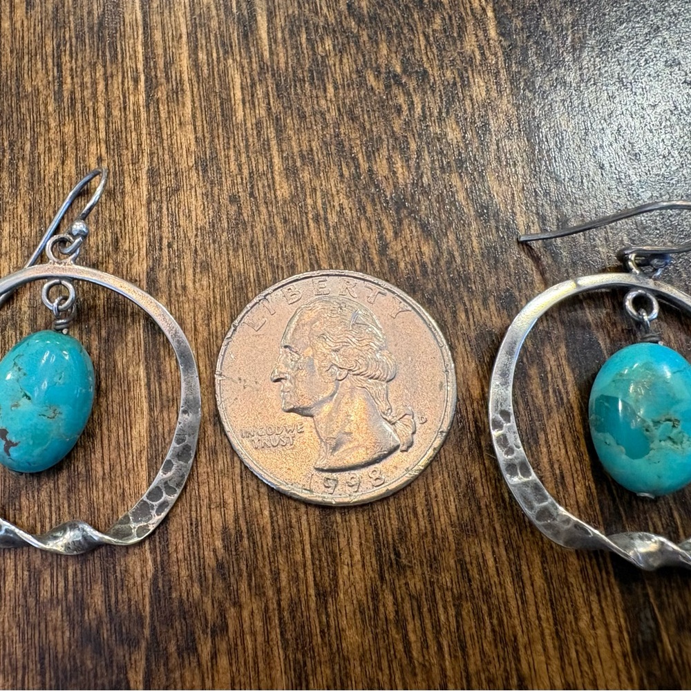 Silpada Sterling Silver and Turquoise Earrings - Picture 2 of 9